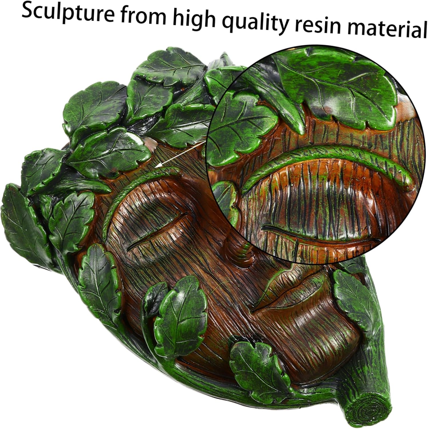 Milisten Outdoor Bird Feeder Tree Face Sculpture Resin Garden Decorati