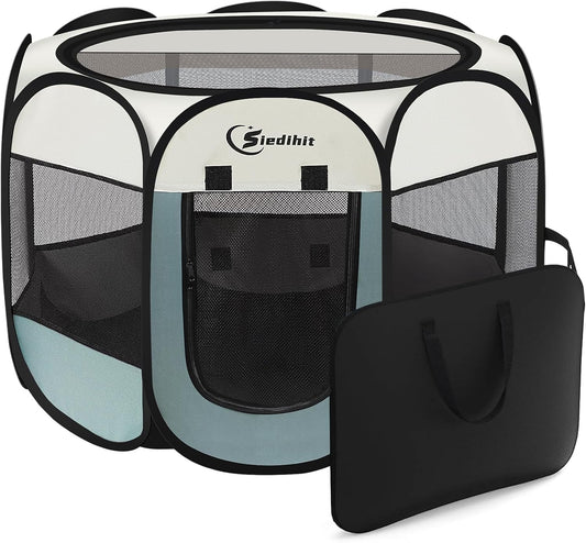 Dog Cat Playpen, Puppy Pet Playpen Indoor for Small Dog Crate Tent Cag