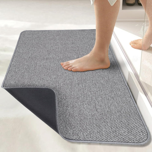 Bath Mat,Ultra Thin Bathroom Rugs,Rubber Bath Mats for Bathroom,No Sli
