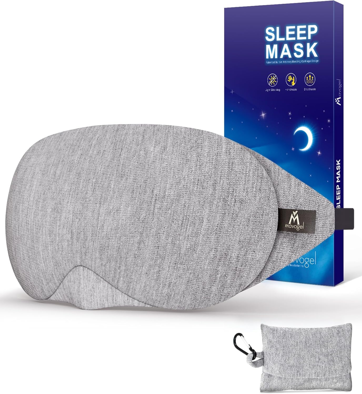 Mavogel Cotton Sleep Eye Mask - Updated Design Light Blocking with Adj