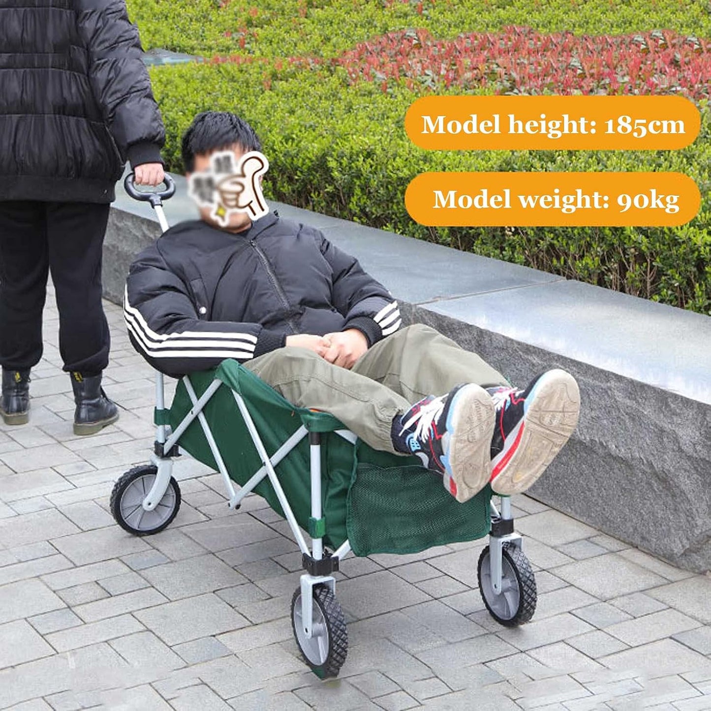 Outdoor Foldable Garden Cart Heavy-Duty Portable Foldable Wagon Cart All-Terrain lfoldable Wagon Cart Suitable for Courtyards Beaches Camping and Shopping