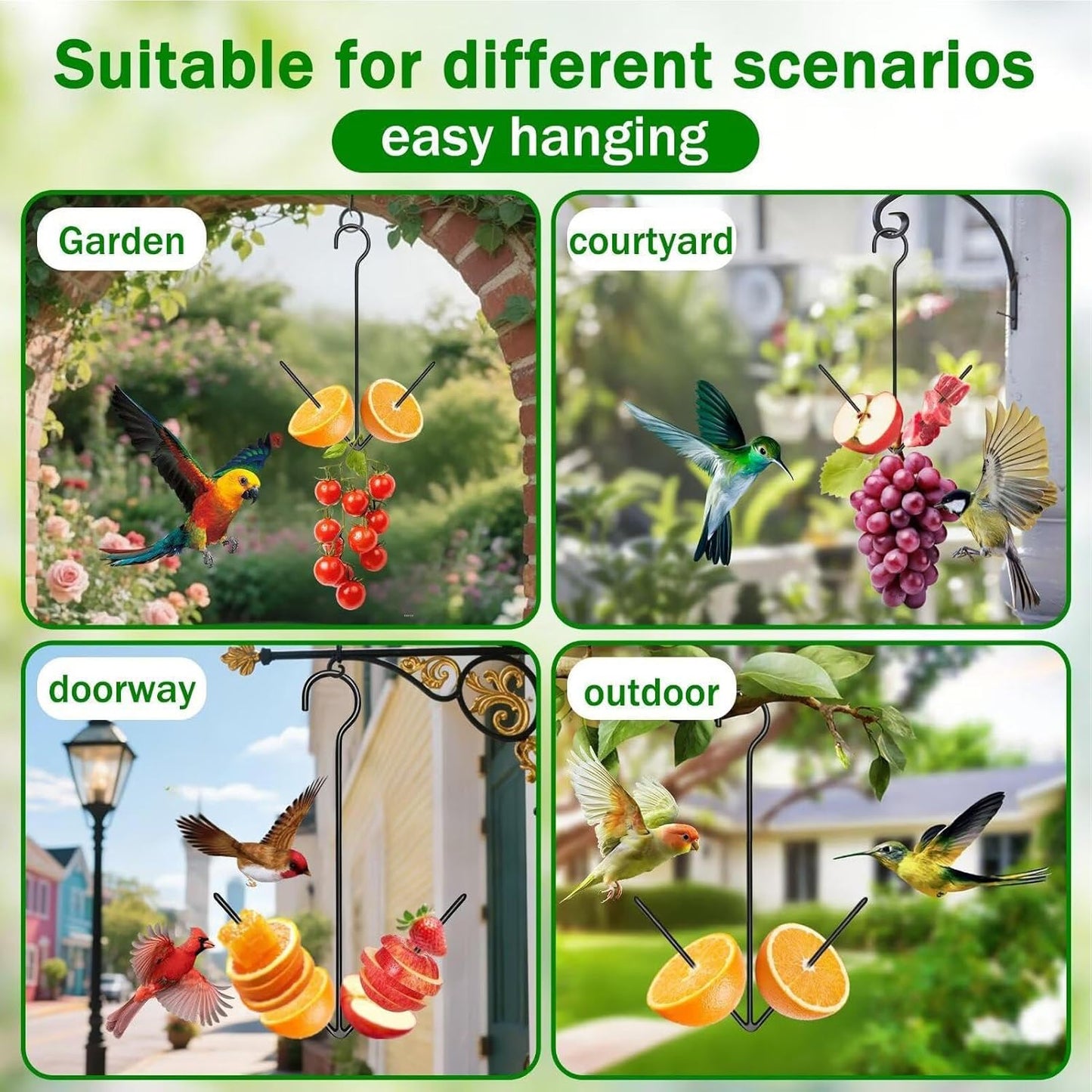 Oriole Bird Feeder, Garden Fruit Dispenser, Outdoor Feeder with Hanging Hook, Decorative Station with Easy Fill, Wildlife Feeding Accessory, Handy Gear for Garden Backyard Patio Lawn Window Balcony