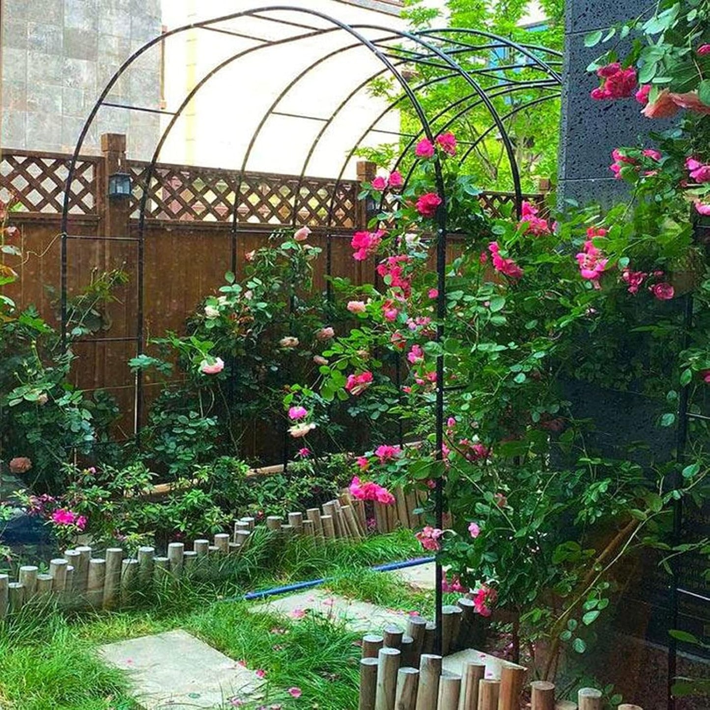 Garden Arch Pergola for Climbing Plants, Outdoor Wedding Decor, Bridal Party Decoration, Trellis Support for Roses, Backyard, Lawn, Patio, Courtyard - Elegant Arbour Des