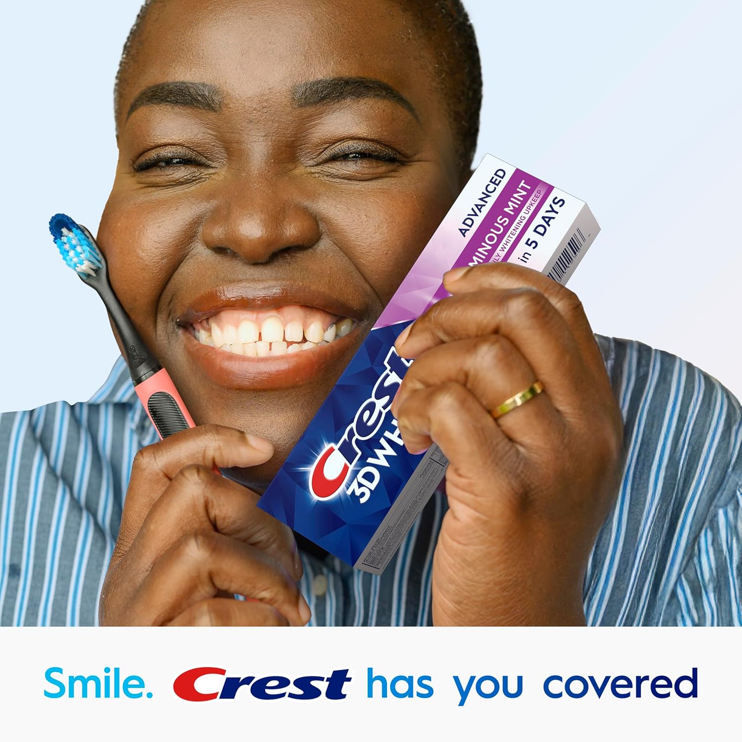 Crest 3D White Advanced Luminous Mint Teeth Whitening Toothpaste, Cres