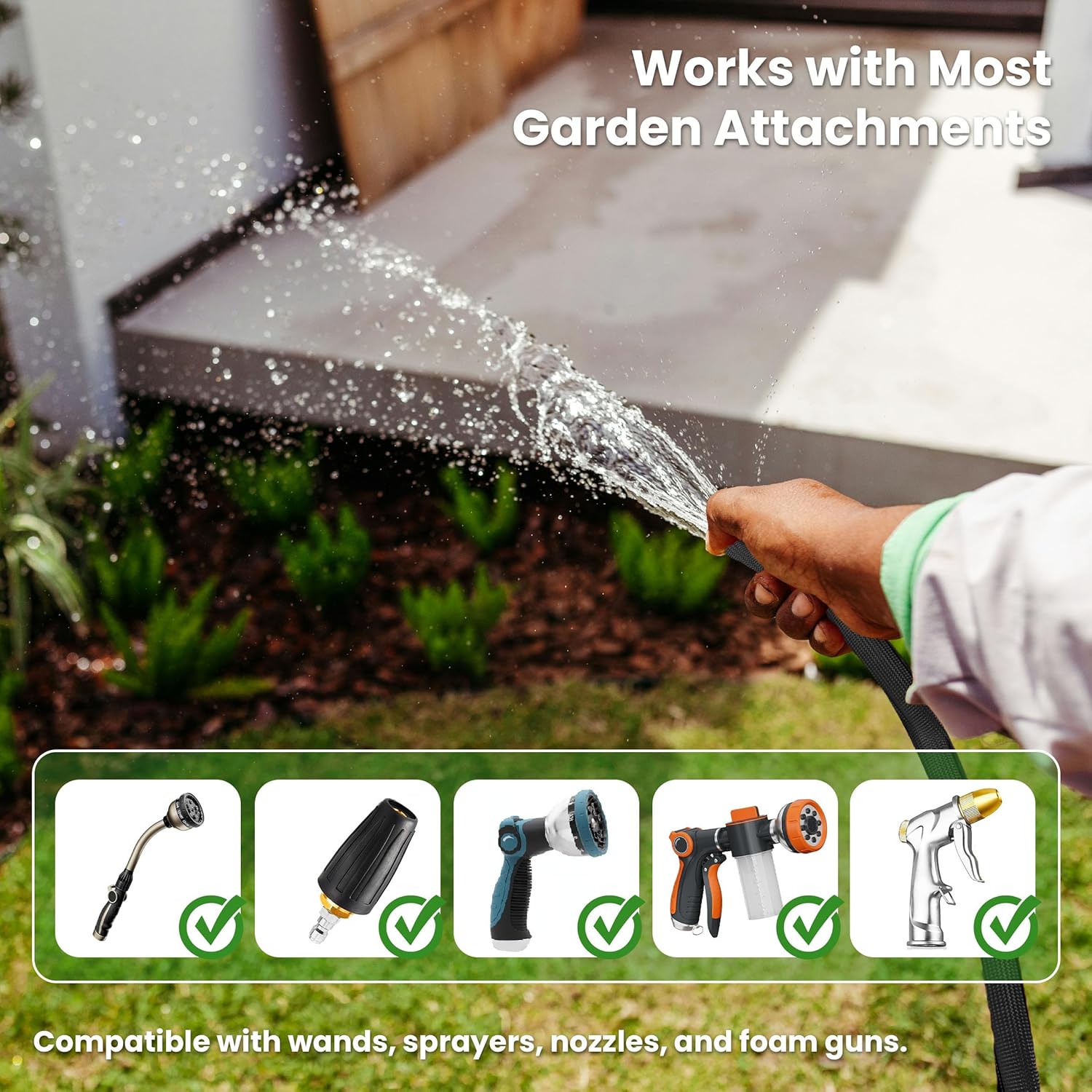 100ft Garden Hose – Lightweight & Flexible Water Hose, Leak-Proof Fabr