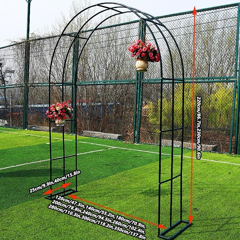 Garden Arch Trellis for Climbing Plants, Wedding Archway, Easy Assembly Rose Arbor, Outdoor Garden Decoration, Green Color, 140x230x25cm, Durable Support Structure