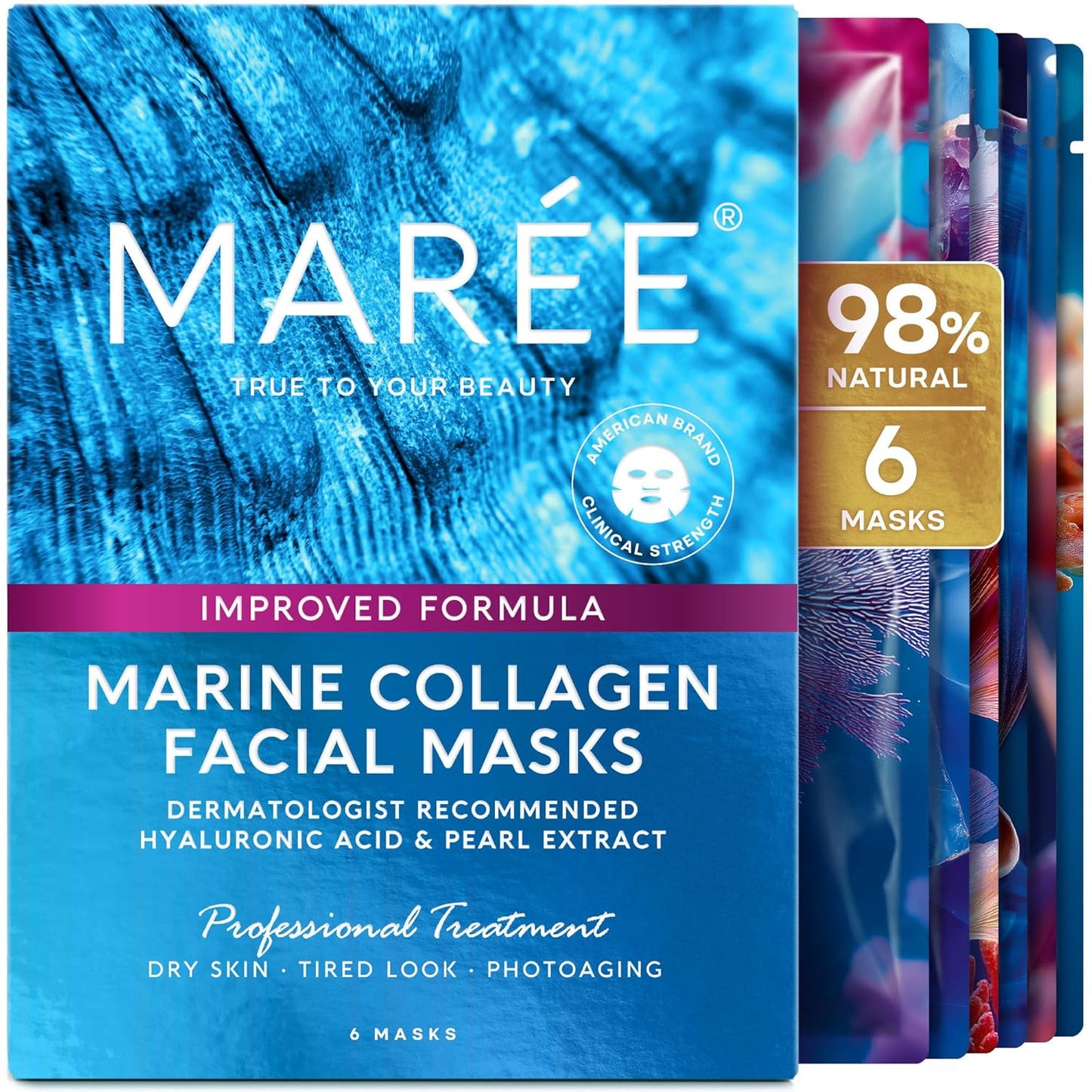 MAREE Collagen Facial Mask with Hyaluronic Acid — Sheet Face Mask Skin