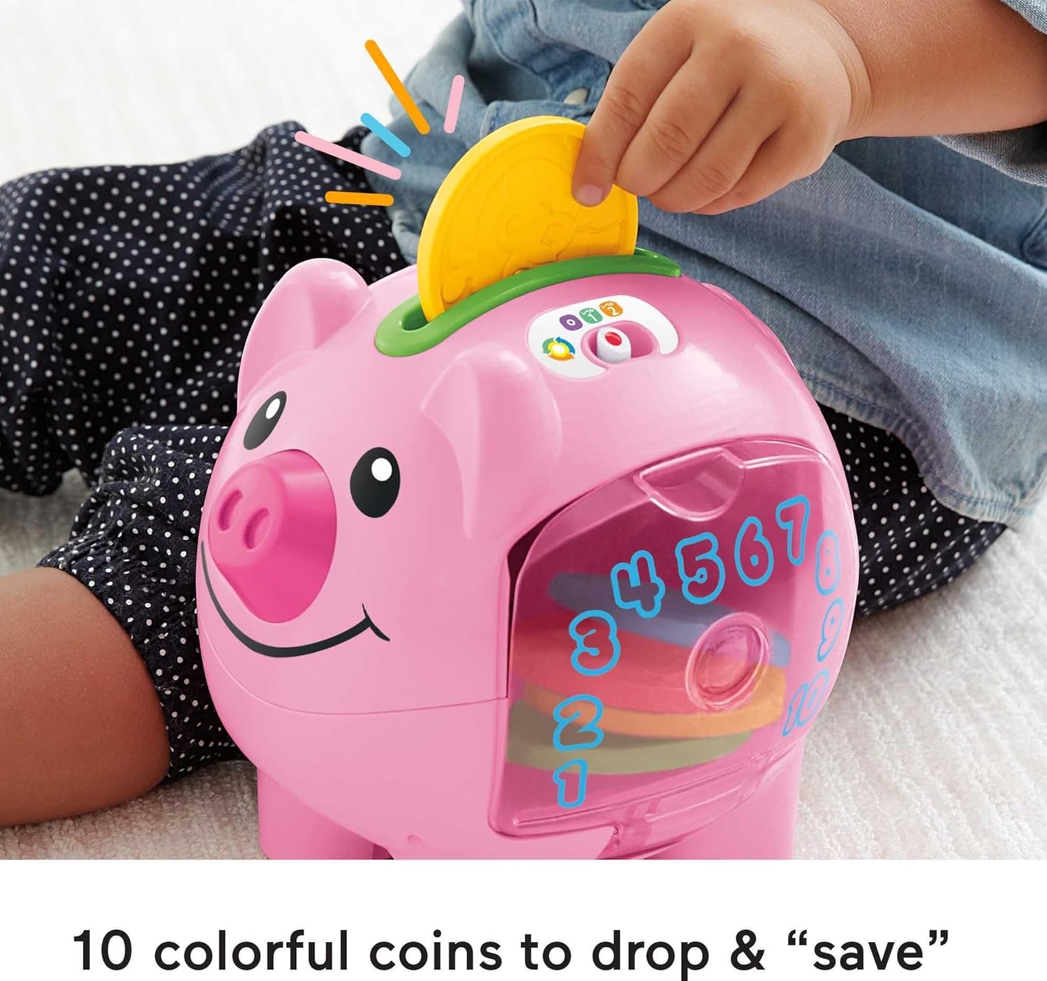 Fisher-Price Baby & Toddler Toy Laugh & Learn Smart Stages Piggy Bank 