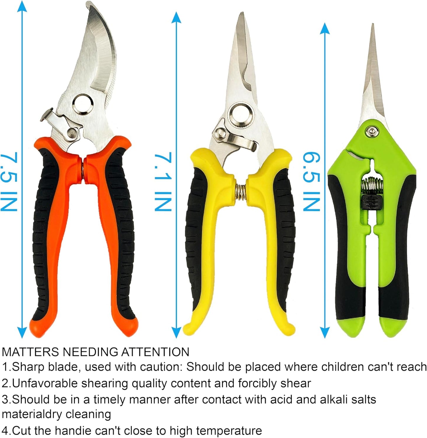 Pruning Shears, 4 Pack Garden Shears with Gardening gloves, Clippers H