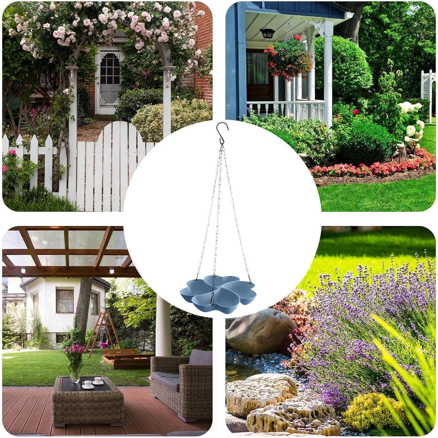 Small Bird Feeder | Petals Shape Water Feeder | Garden Hummingbird Food Bowl,for Fence Porch Patio Outdoor Garden Backyard Apartment Balcony