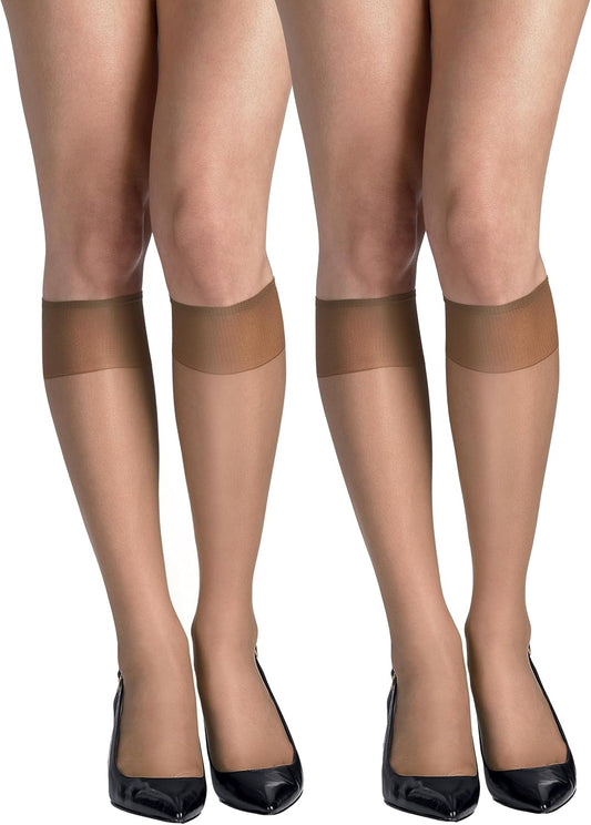 Hanes Silk Reflections Women's Sheer Toe Silky Sheer Knee-High Stockin