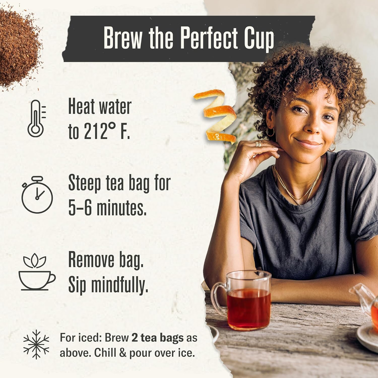Numi Organic Rooibos Tea, 18 Herbal Tea Bags, Microplastic Free, Packe