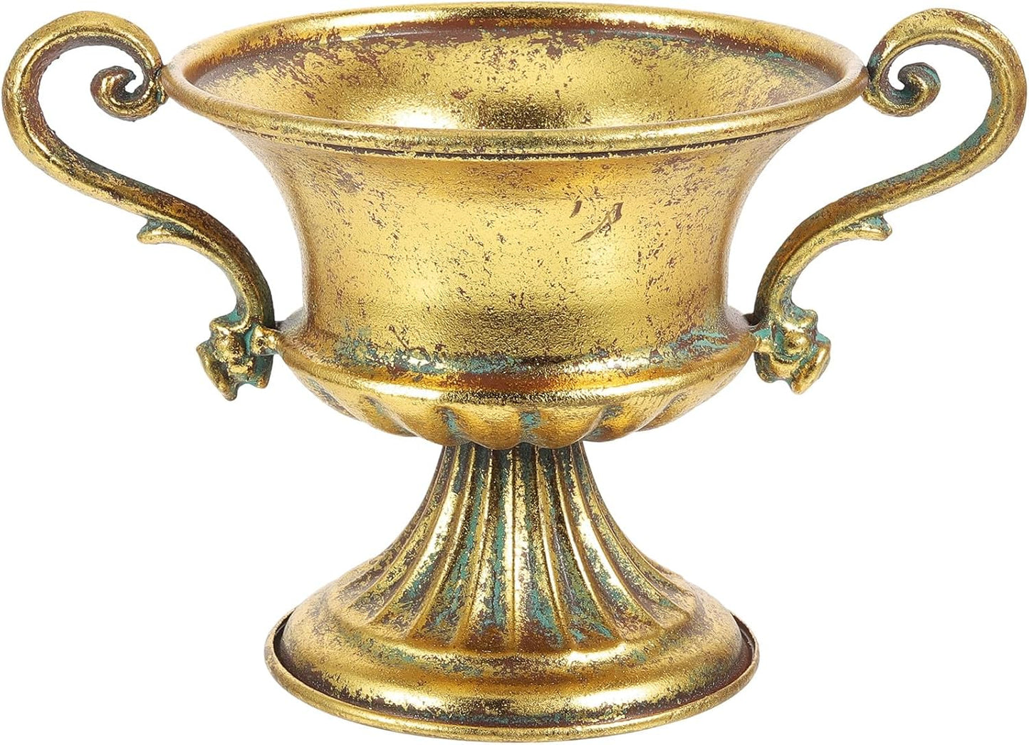 Milisten Retro Metal Flowerpot and Iron Art Flower Vase, Vintage Rusti