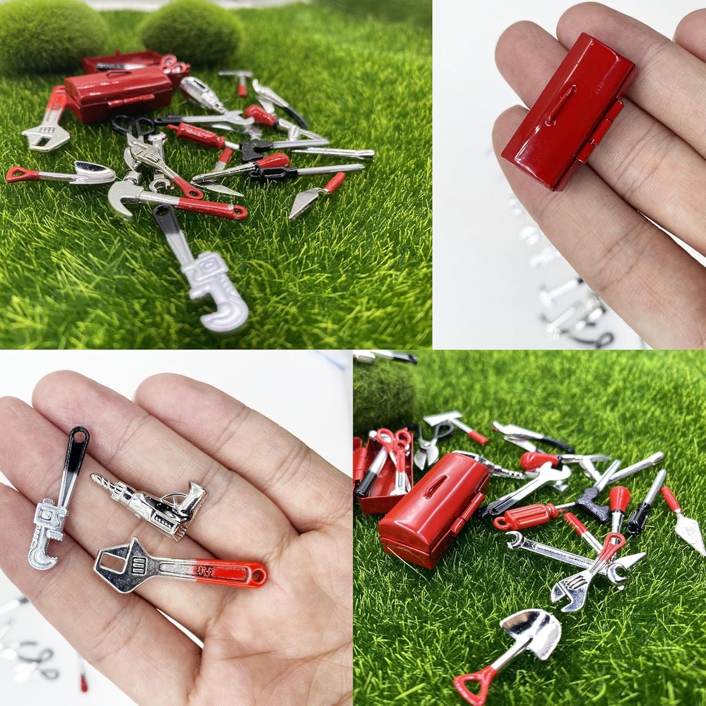Cayway 25 PCS Miniature Garden Tools - Mini Scene Model Work Tools for DIY Miniature Fairy House