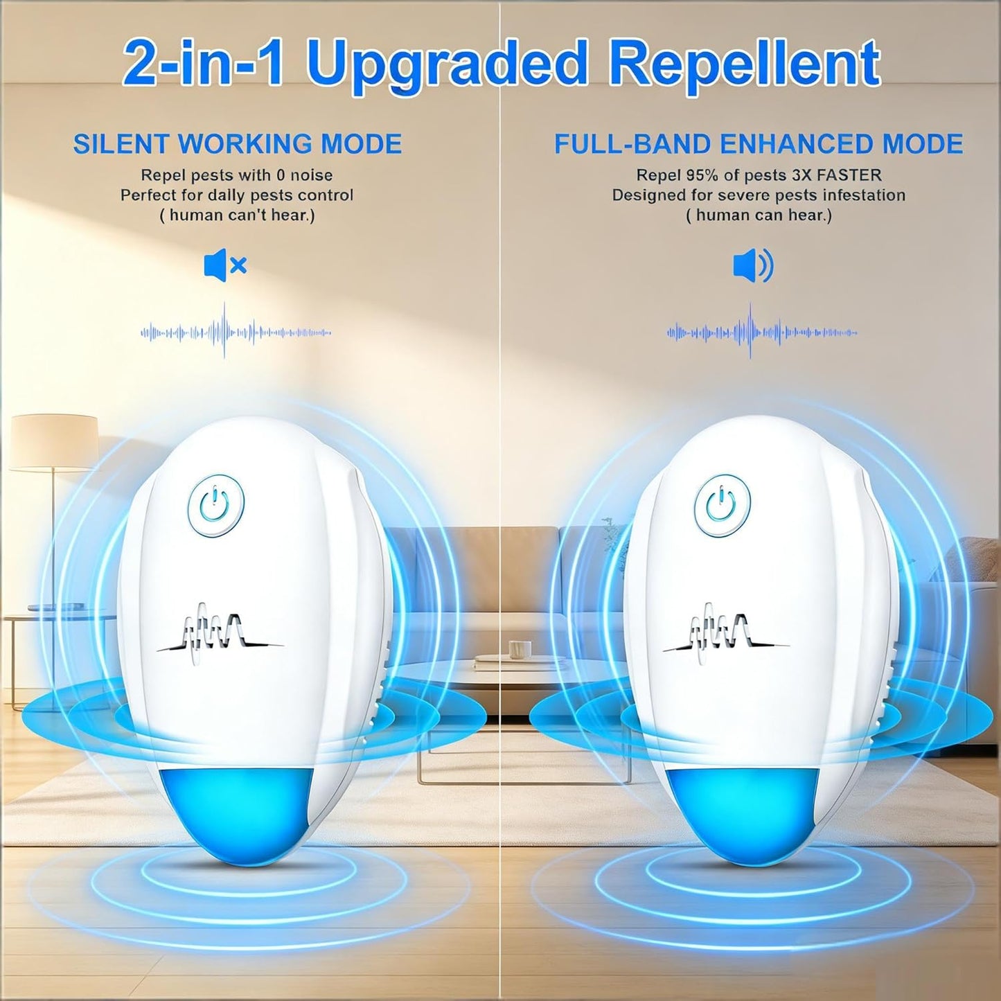 2026 Upgraded Ultrasonic Repeller 6 Packs,Indoor Ultrasonic Repellent,