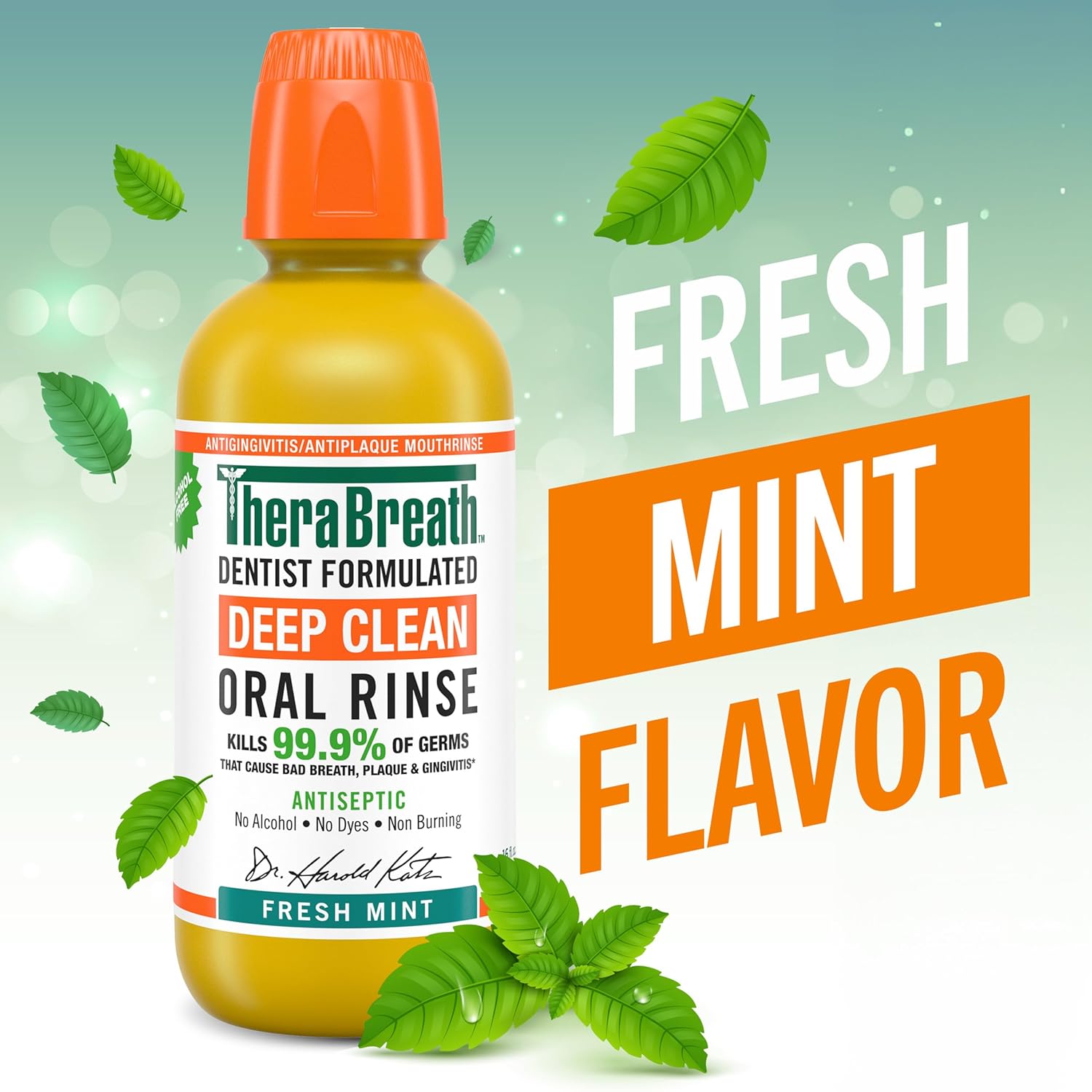TheraBreath Deep Clean Mouthwash, Antiseptic Benefits, Fresh Mint Flav