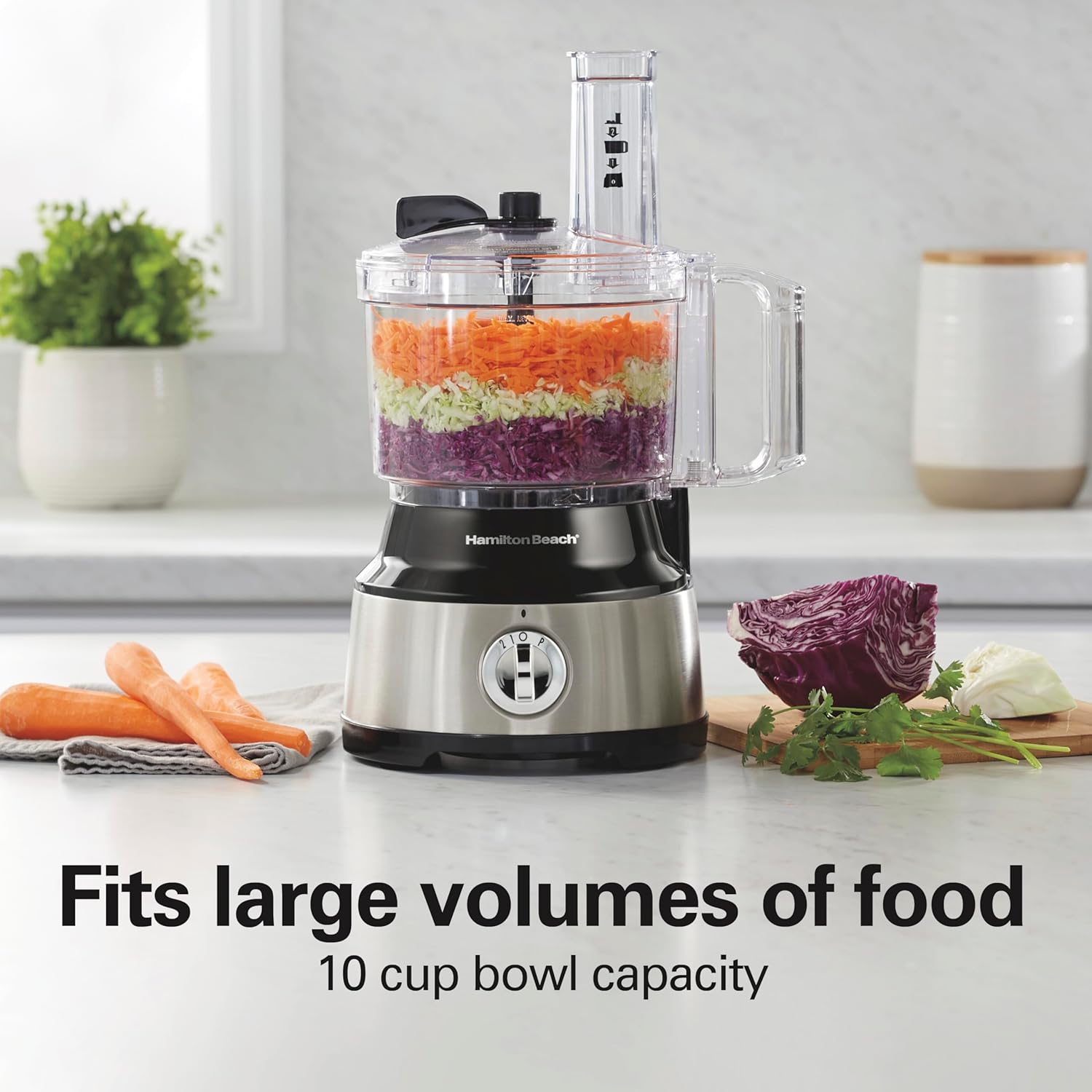 Hamilton Beach Food Processor & Vegetable Chopper for Slicing, Shreddi
