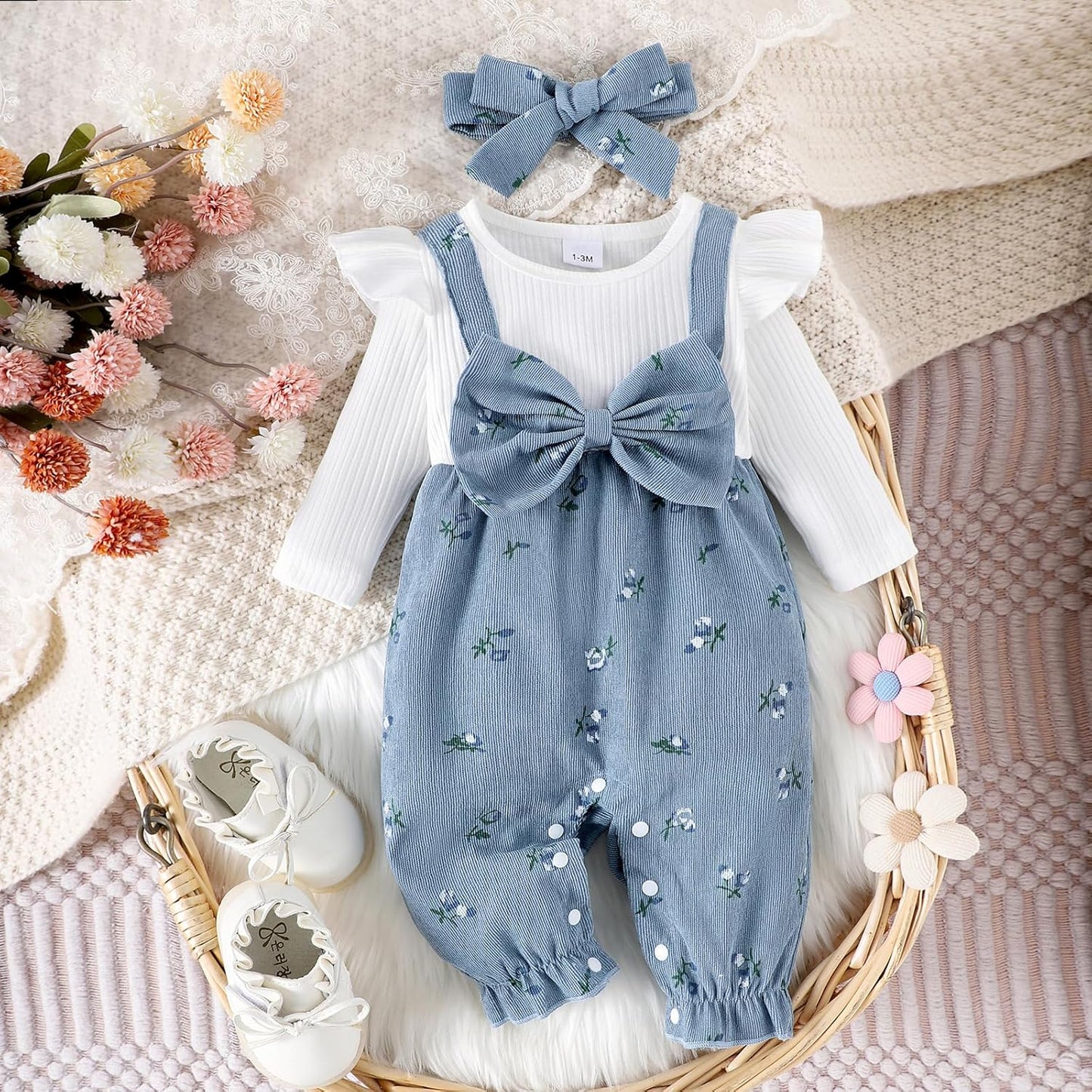 YINGISFITM Newborn Baby Girl Clothes Long Sleeve Romper One Piece Jump