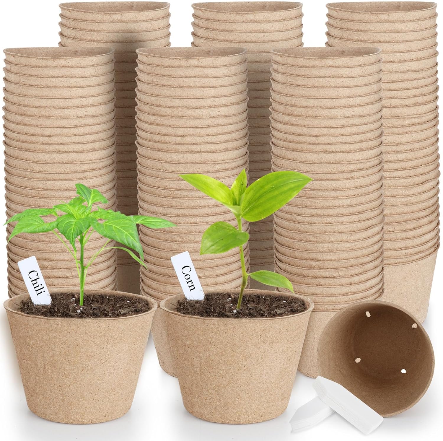 132 Pack Organic Peat Pots, 4 Inch Nursery Pot, Round Plant Seedling P