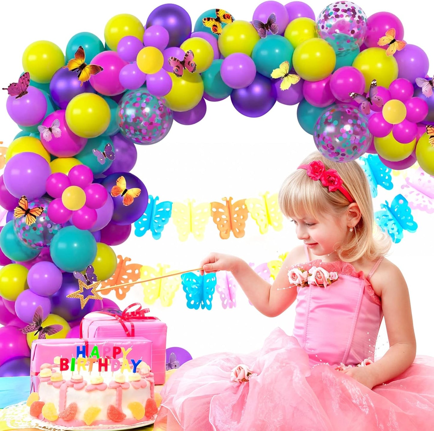 Pink Blue Purple Balloon, 60 Pcs 12 Inches Hot Pink Metallic Purple Te