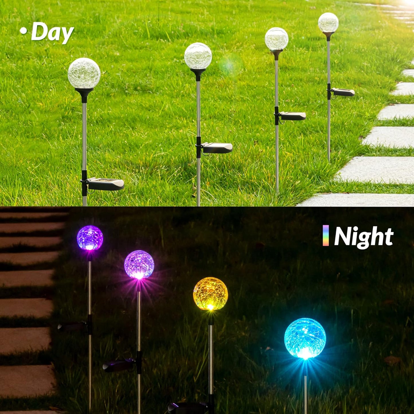 SOLPEX Solar Garden Lights 3 Pack, Solar Lights Outdoor Decorative, So