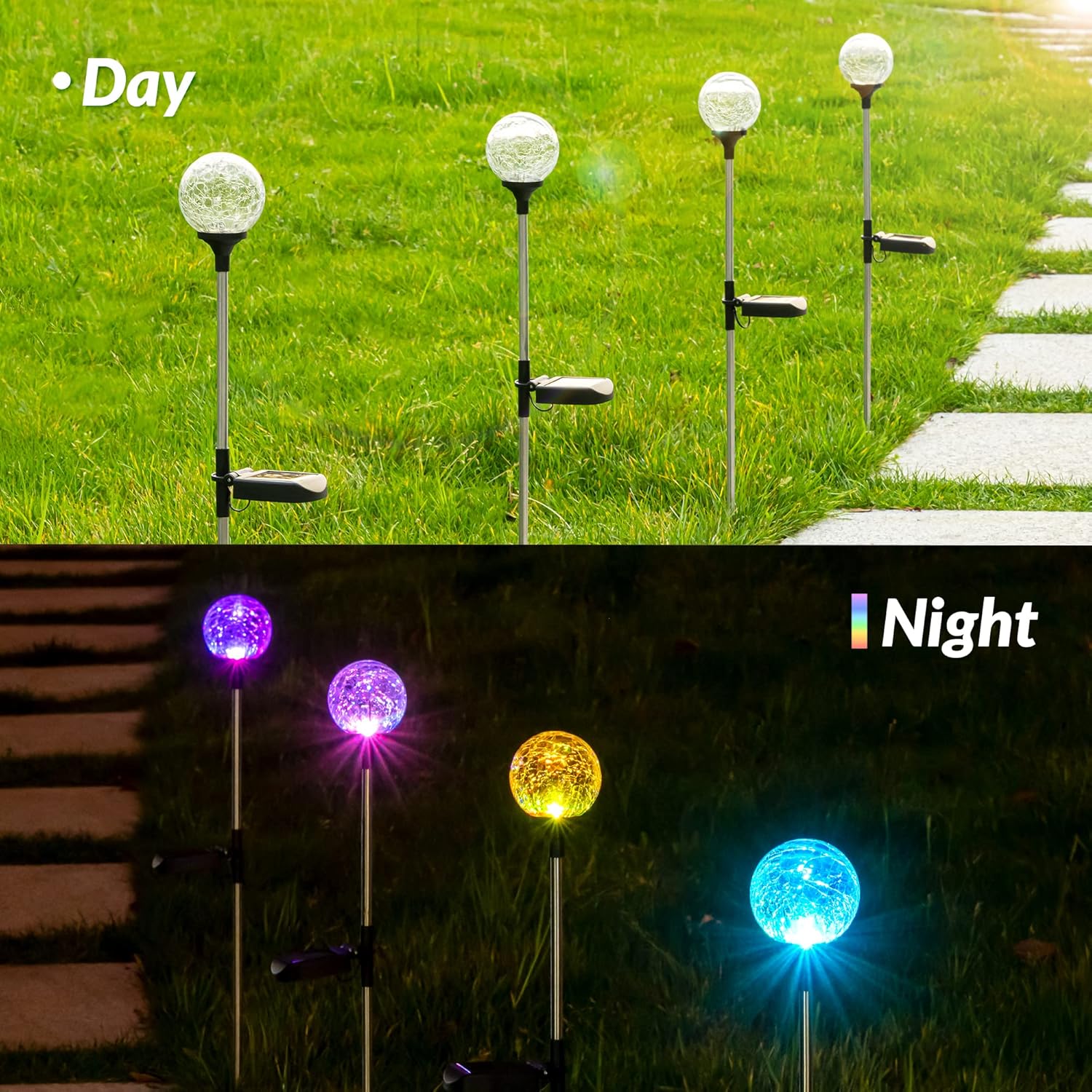 SOLPEX Solar Garden Lights 3 Pack, Solar Lights Outdoor Decorative, So