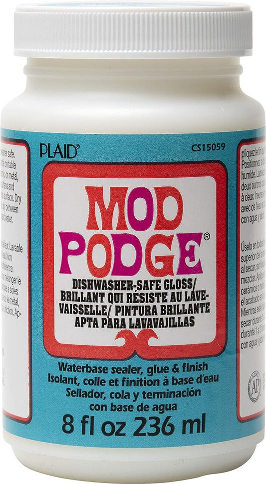 Mod Podge Dishwasher Safe Waterbased Sealer, Glue and Finish (8-Ounce), CS15059 Gloss, 8 Ounce