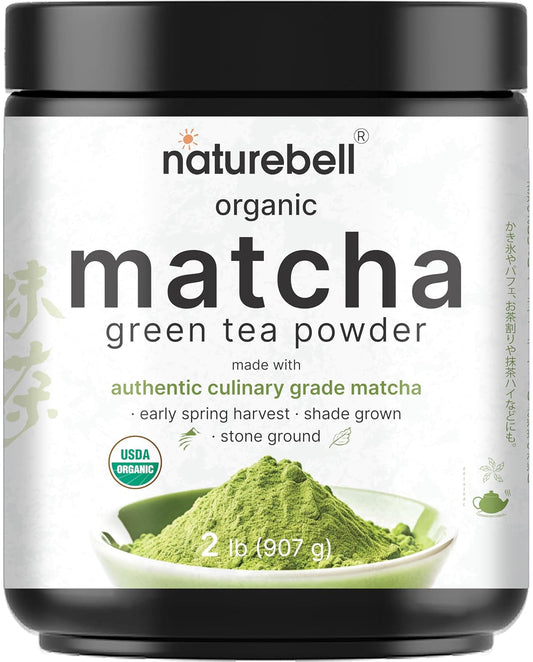 Organic Matcha Green Tea Powder, 2 Pounds | Unsweetened with Zero Suga