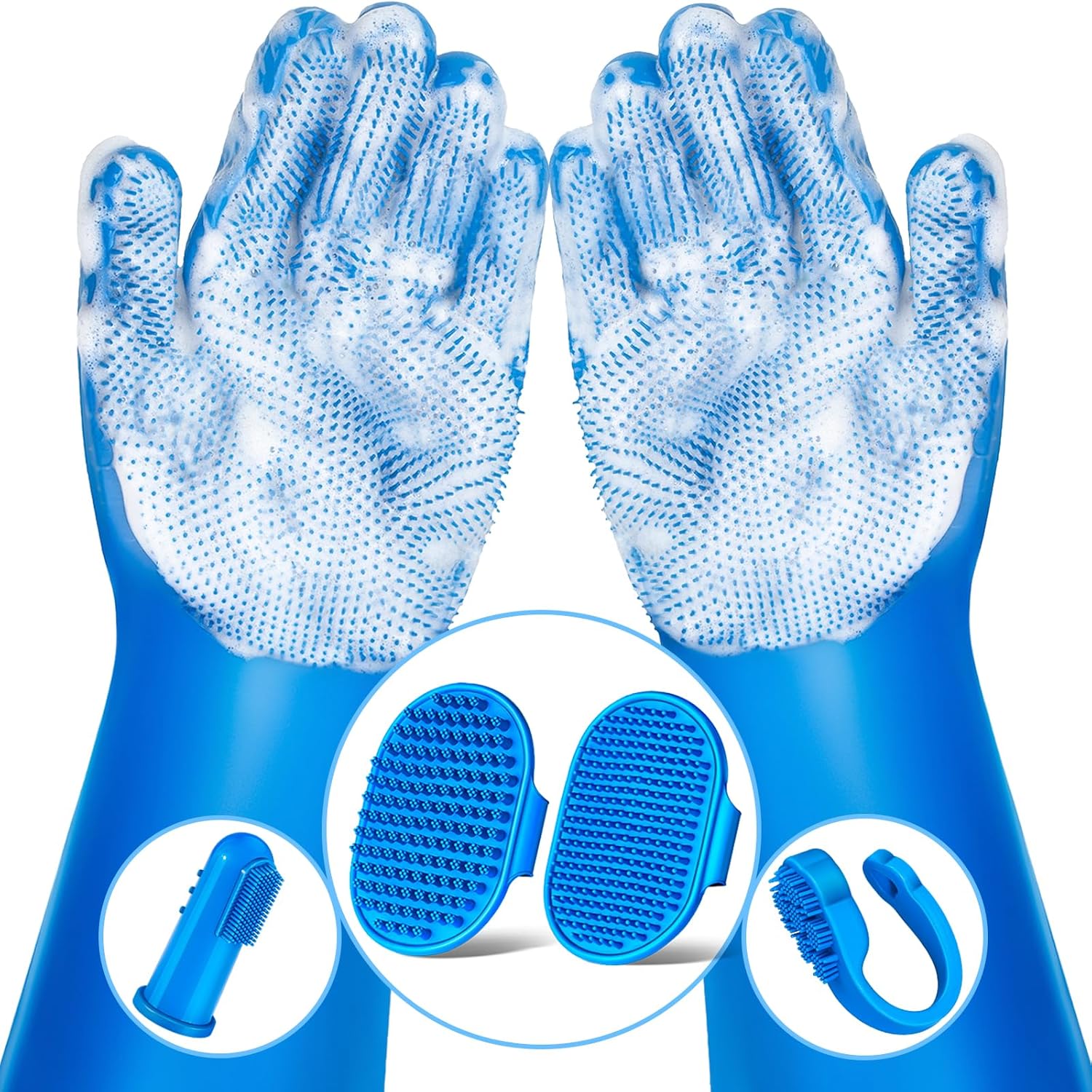 6PCS Pet Grooming Kit for Dogs,Cats and Horses | Dog Washing Gloves | 