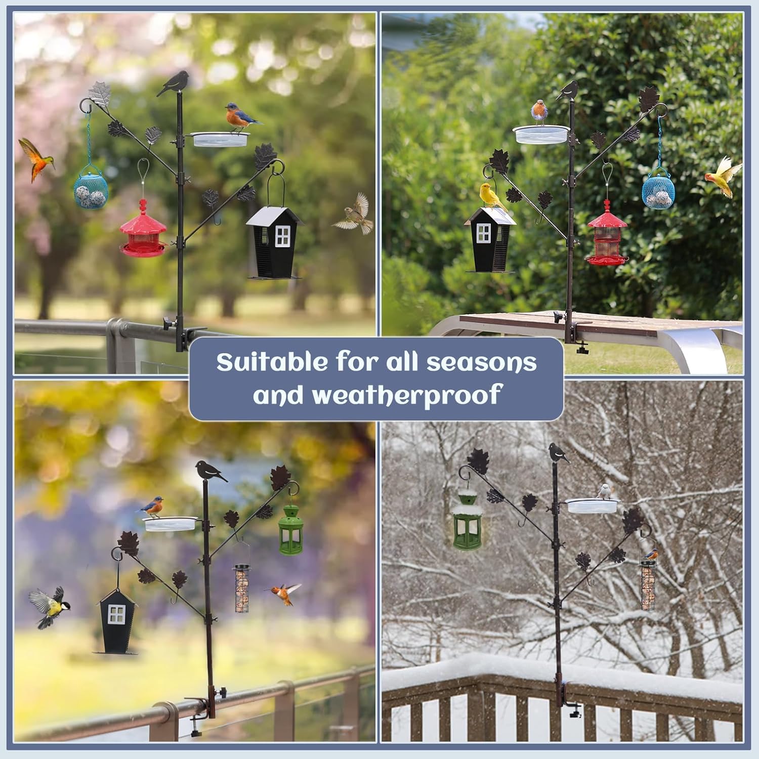 ERYTLLY 42in Deck Bird Feeder Station Kit, Wild Birds Bird Feeding Sta