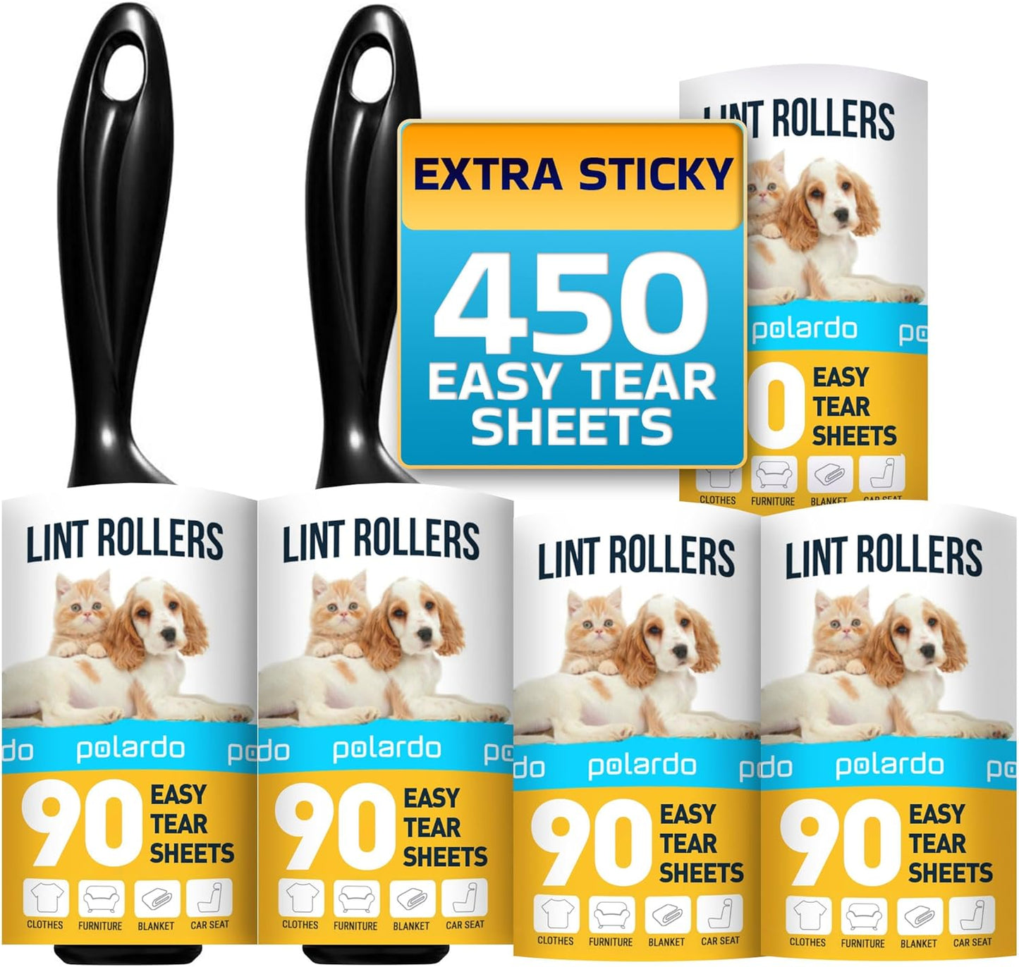 Lint Rollers for Pet Hair, Sticky, Remover for Couch, Clothes Furnitur