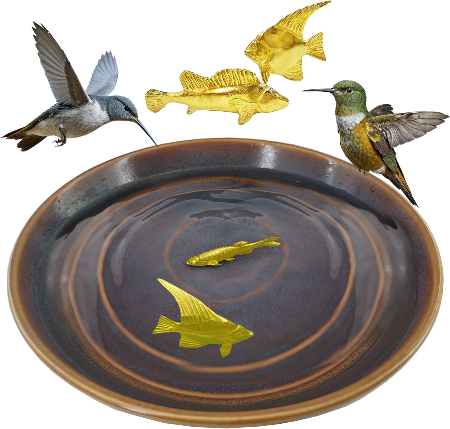 2 Pcs Bird Bath Purification Disk Copper Bird Bath Water Cleaner Fish 