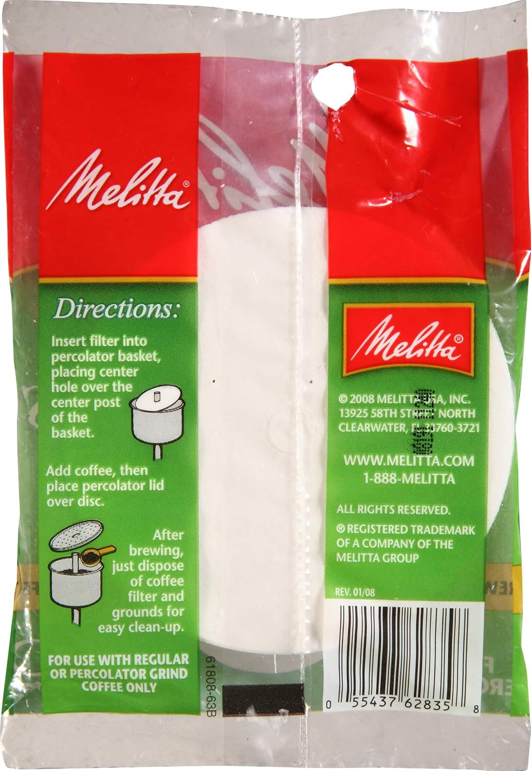 Melitta Super Premium Disc Coffee Filters, White, 100 Count (Pack of 1)
