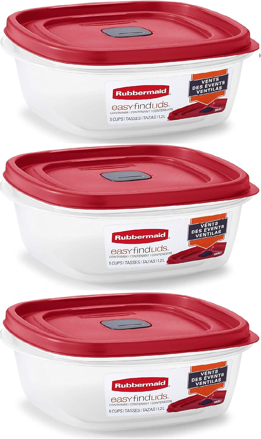 Rubbermaid Easy Find Lid Square 5-Cup Food Storage Container (Pack of 