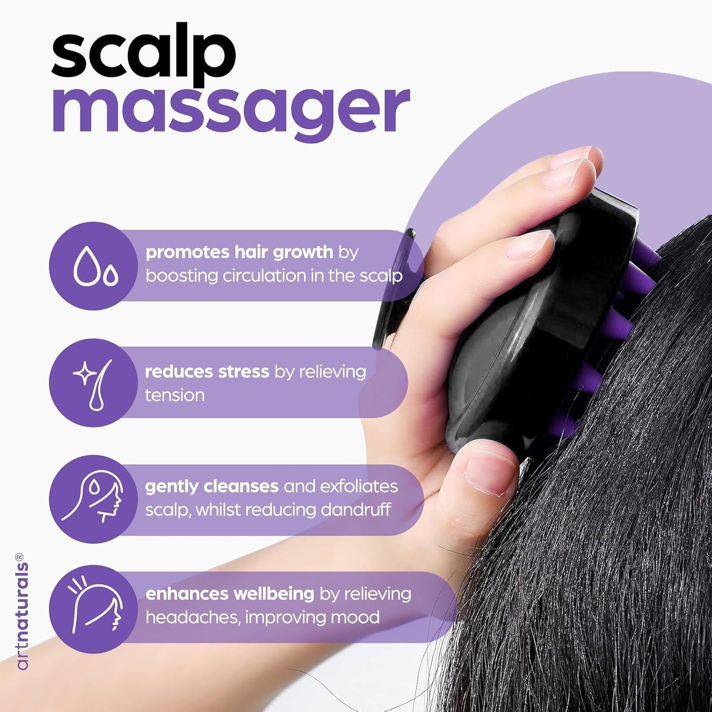 Artnaturals Organic Rosemary Castor Hair Oil + Massager Hair Growth Se