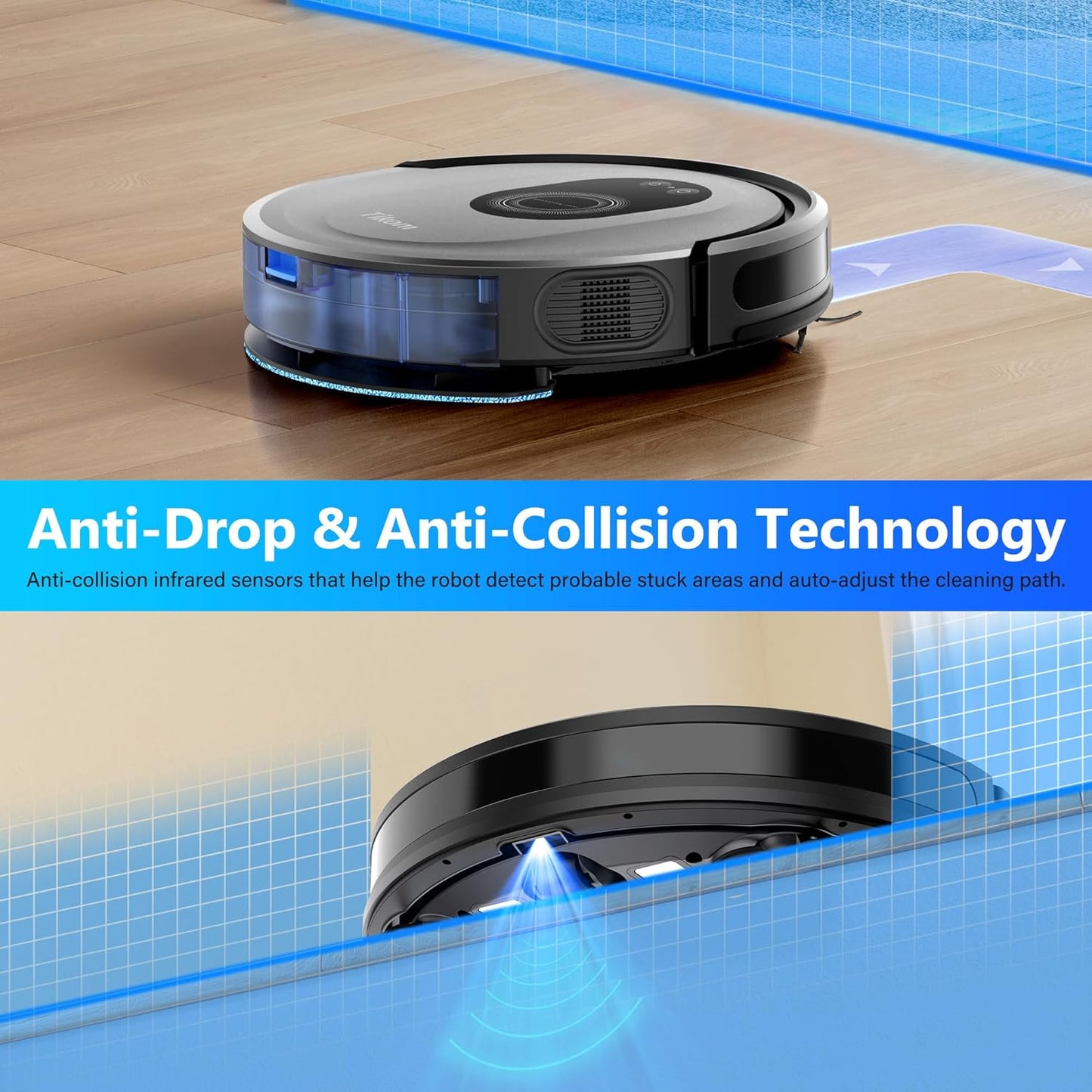 Tikom Robot Vacuum and Mop Combo, 5000Pa Robotic Vacuum Cleaner, 150 M