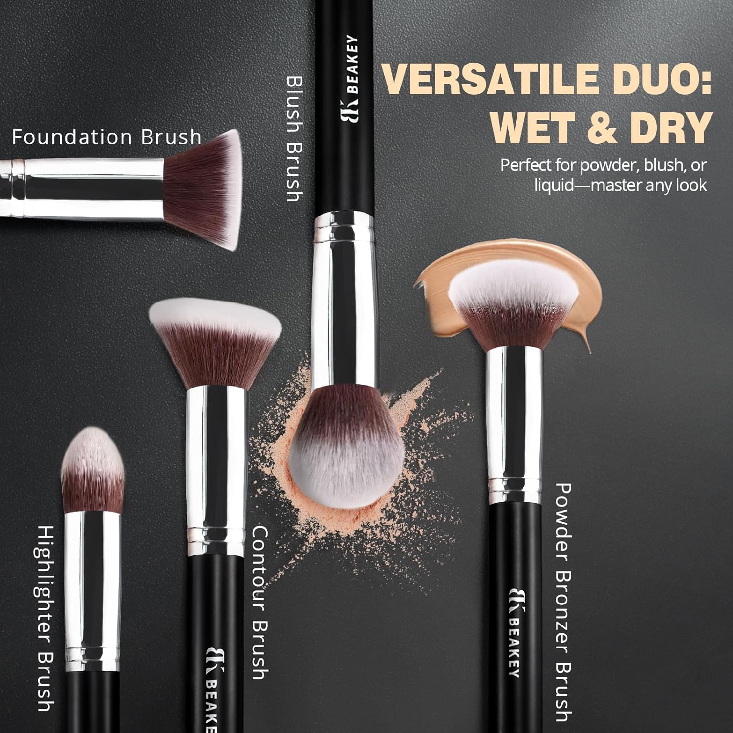 BEAKEY Makeup Brushes Set, Professional Foundation Eyeshadow Concealer