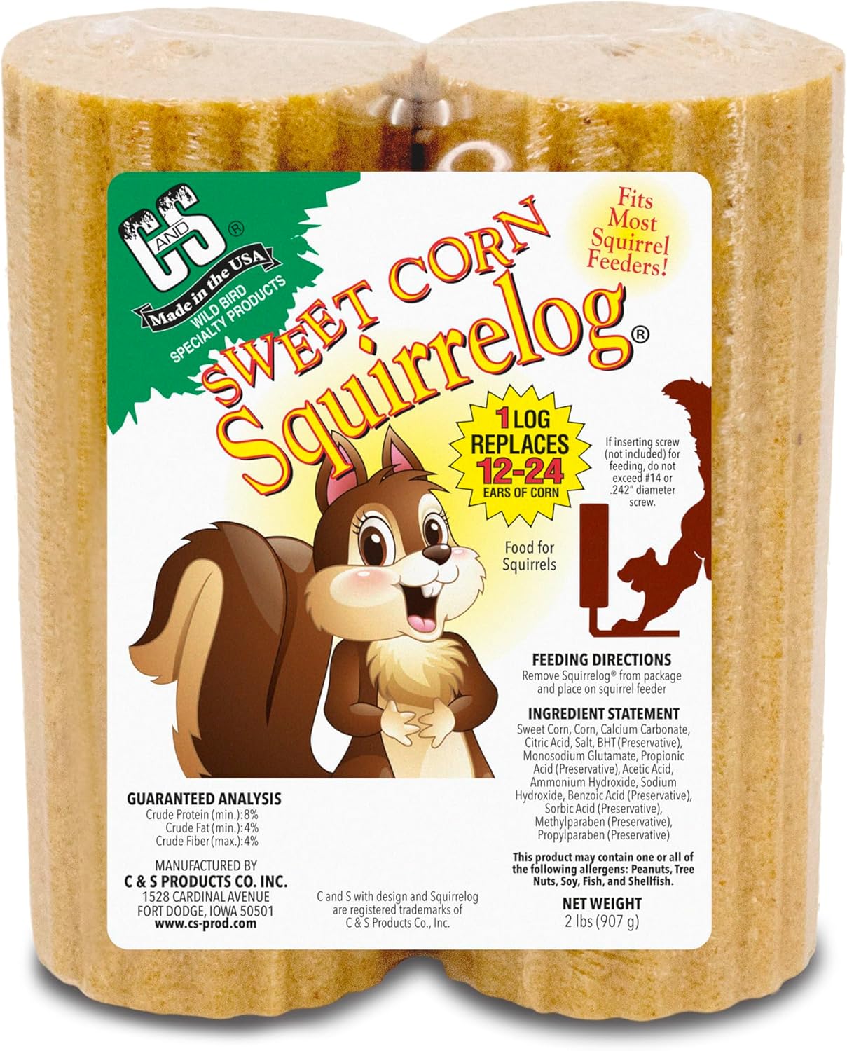C&S Sweet Corn Squirrelog, 6-Pack Refill