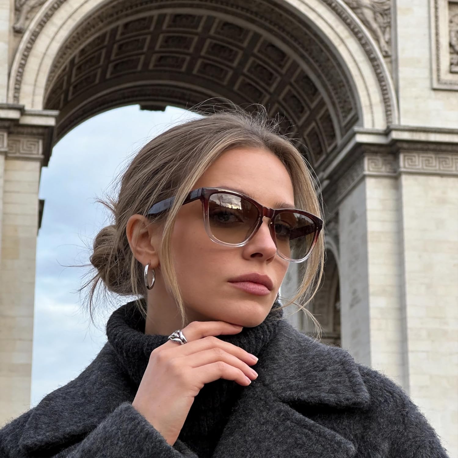 DANAMY Sunglasses Womens Polarized Sunglasses for Women Trendy Designe