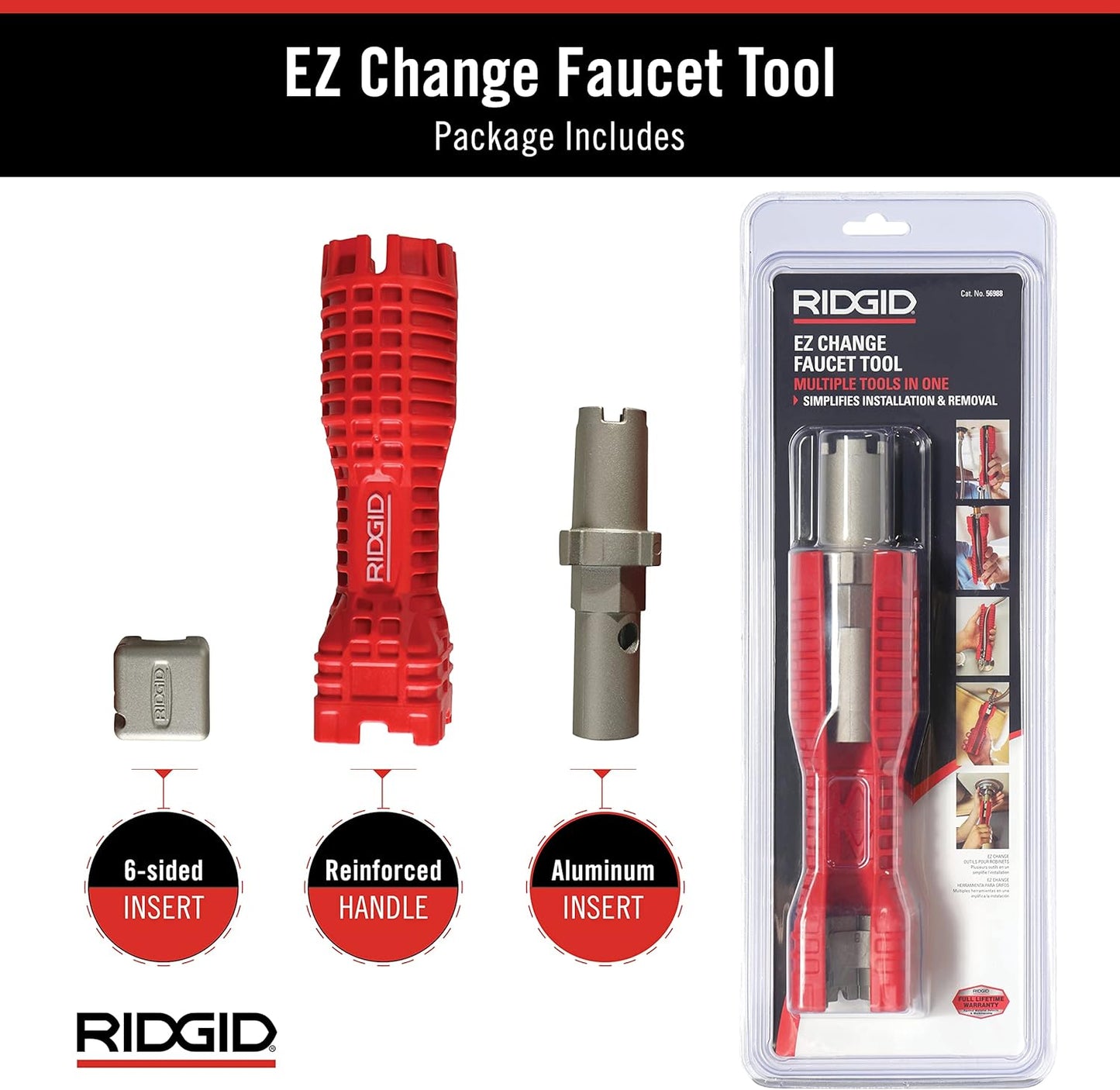 RIDGID 57003 EZ Change Plumbing Wrench Faucet Installation and Removal
