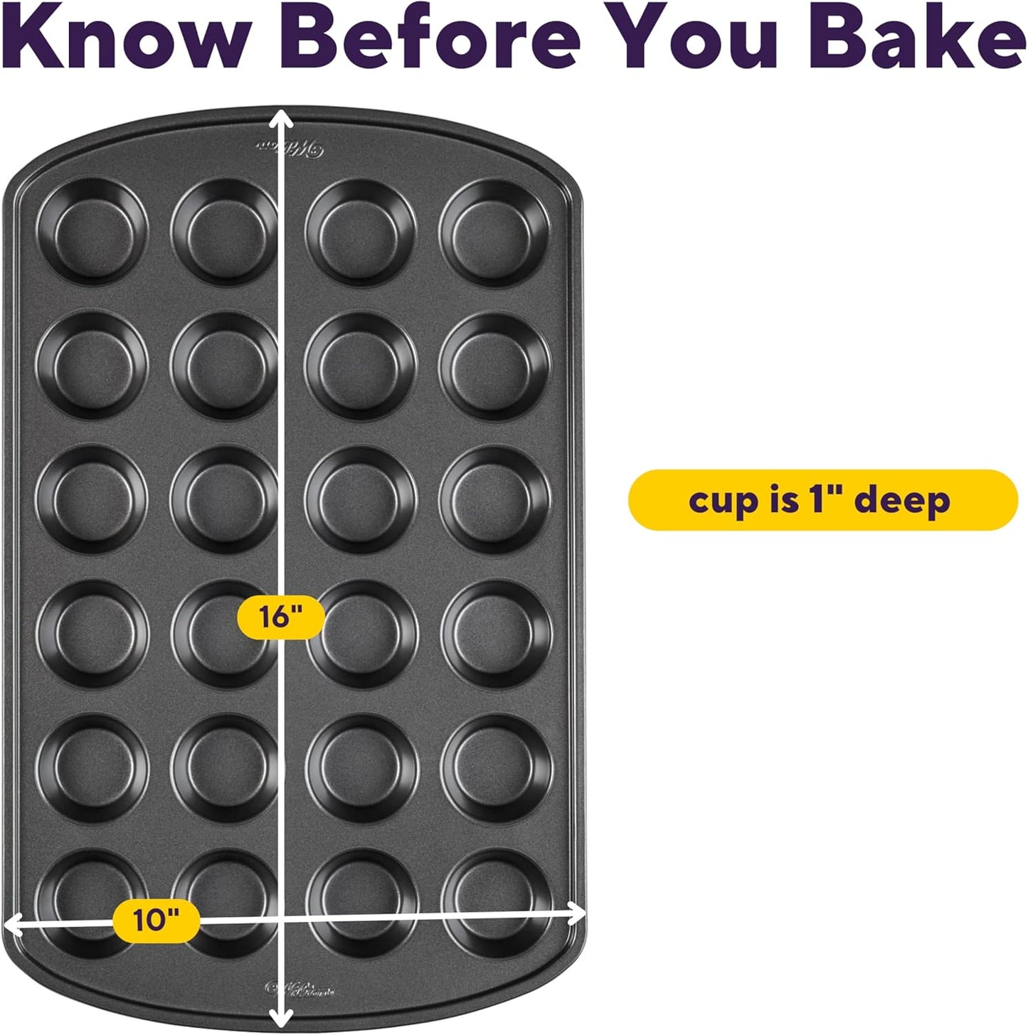 Wilton Gold Non-Stick 24-cup Muffin Pan, Cold-Rolled Steel Bakeware, M