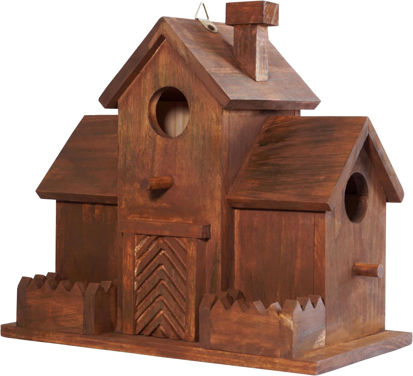 MIXUMON Bird Houses for Outside with Bird Feeder, Outdoor 3 Hole Bird 