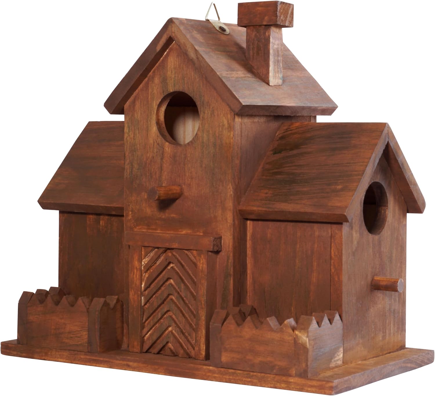 MIXUMON Bird Houses for Outside with Bird Feeder, Outdoor 3 Hole Bird 