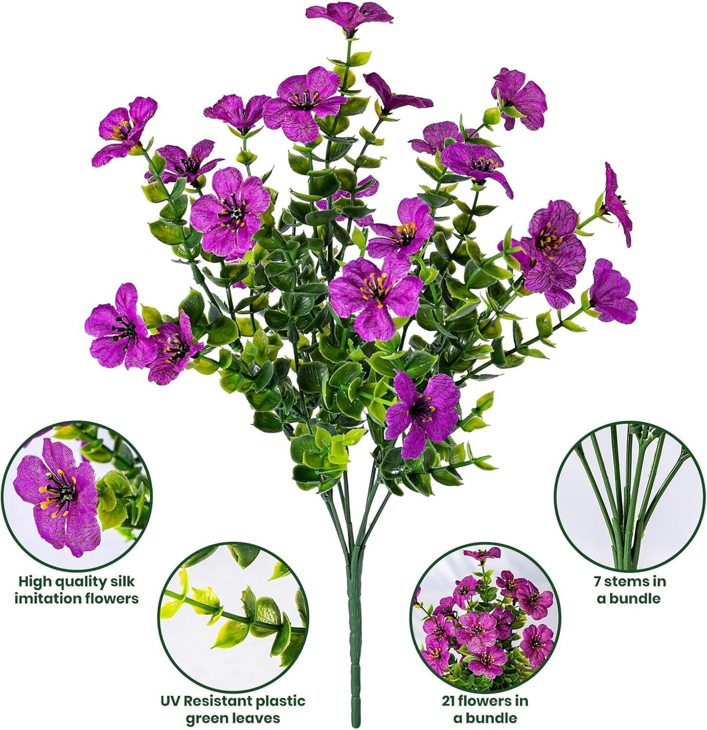 Artificial Flowers Faux Plants Outdoor Fake Flowers Summer Decor,16 Bundles Realistic Plastic Plant Colorful Daisy UV Resistant for Porch Patio Home Yard Garden Window Box Pot Planters (Colorful)