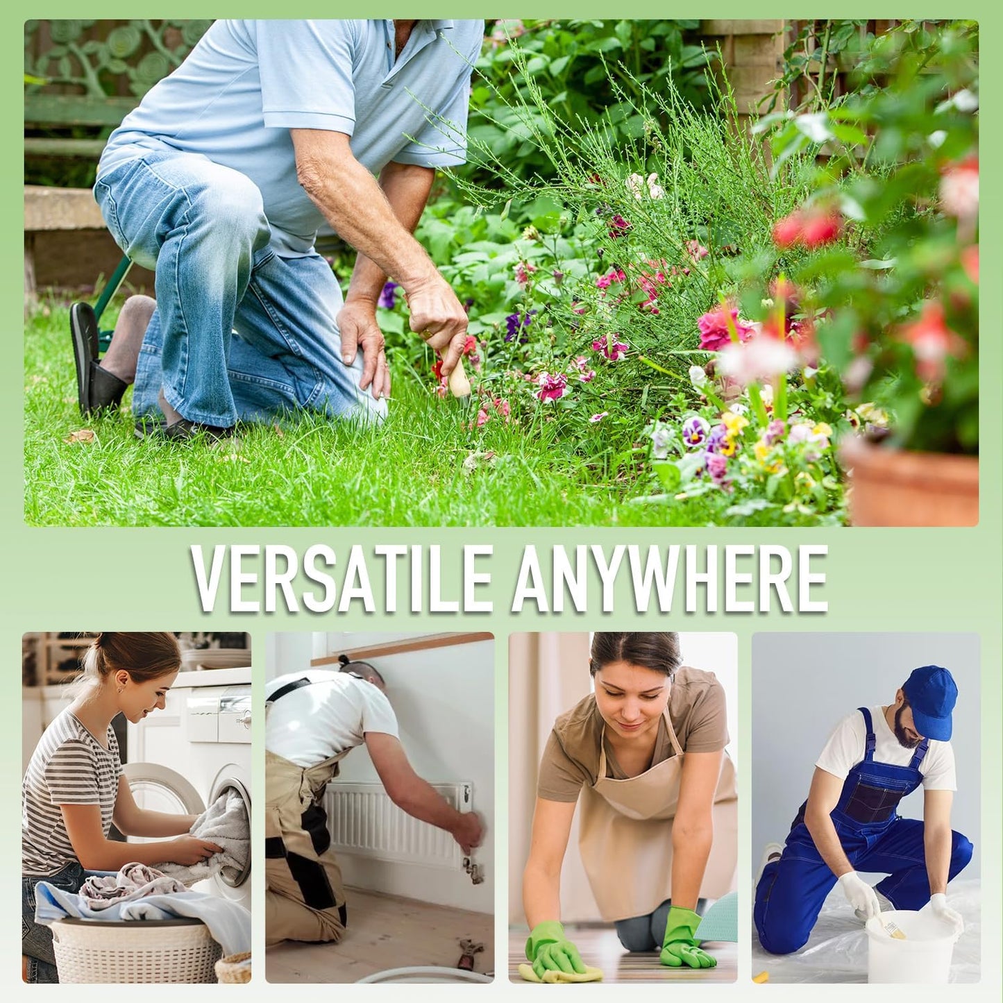 Garden Kneeler and Seat Heavy Duty with 10.2” Wider Soft Pad, Portable Folding Stool for Gardening with Extra Hand Pruner, Sturdy Garden Kneeling Bench for Senior Help Stand, Green