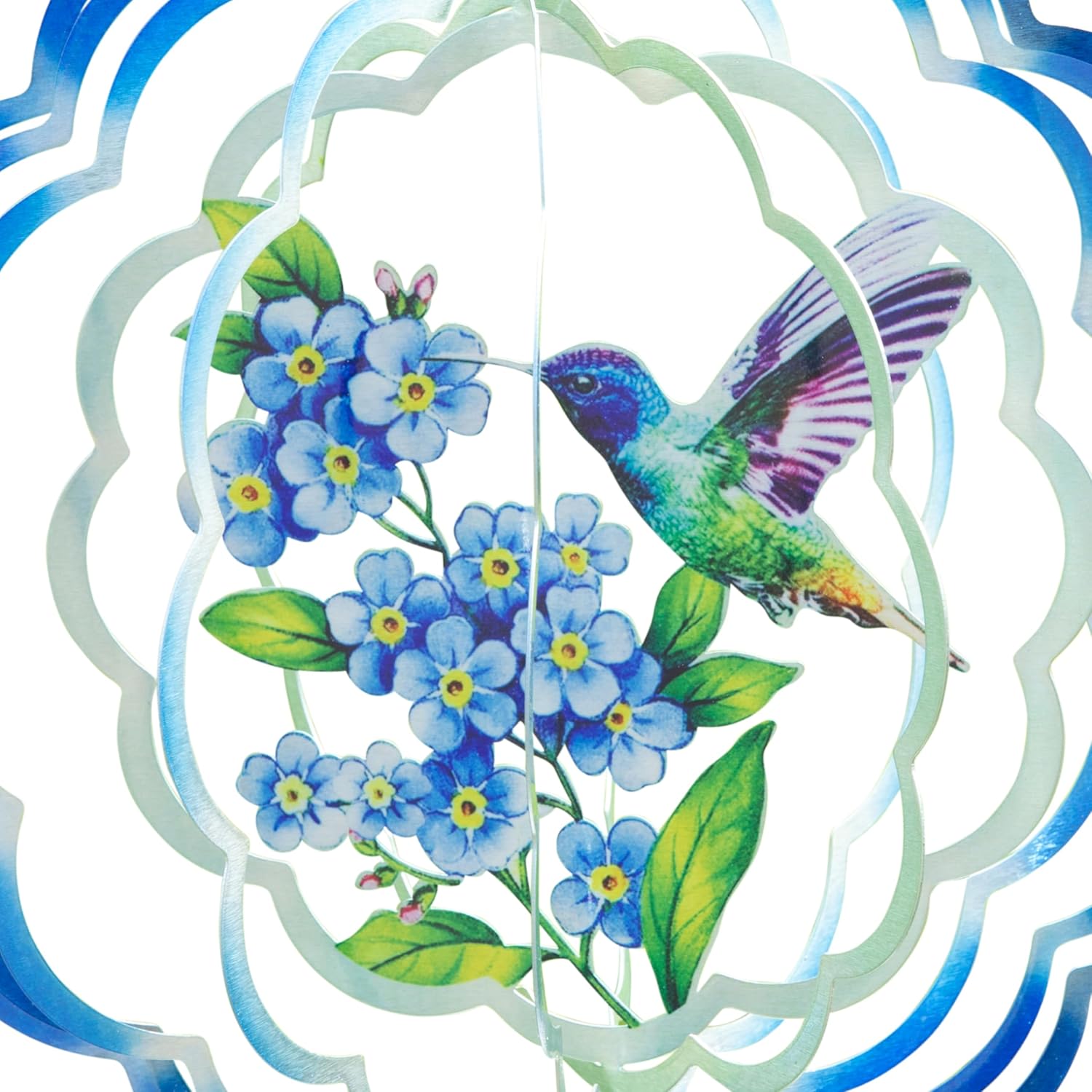 VP Home Floral Hummingbird Wind Spinner - Metal Outdoor Wind Spinners 