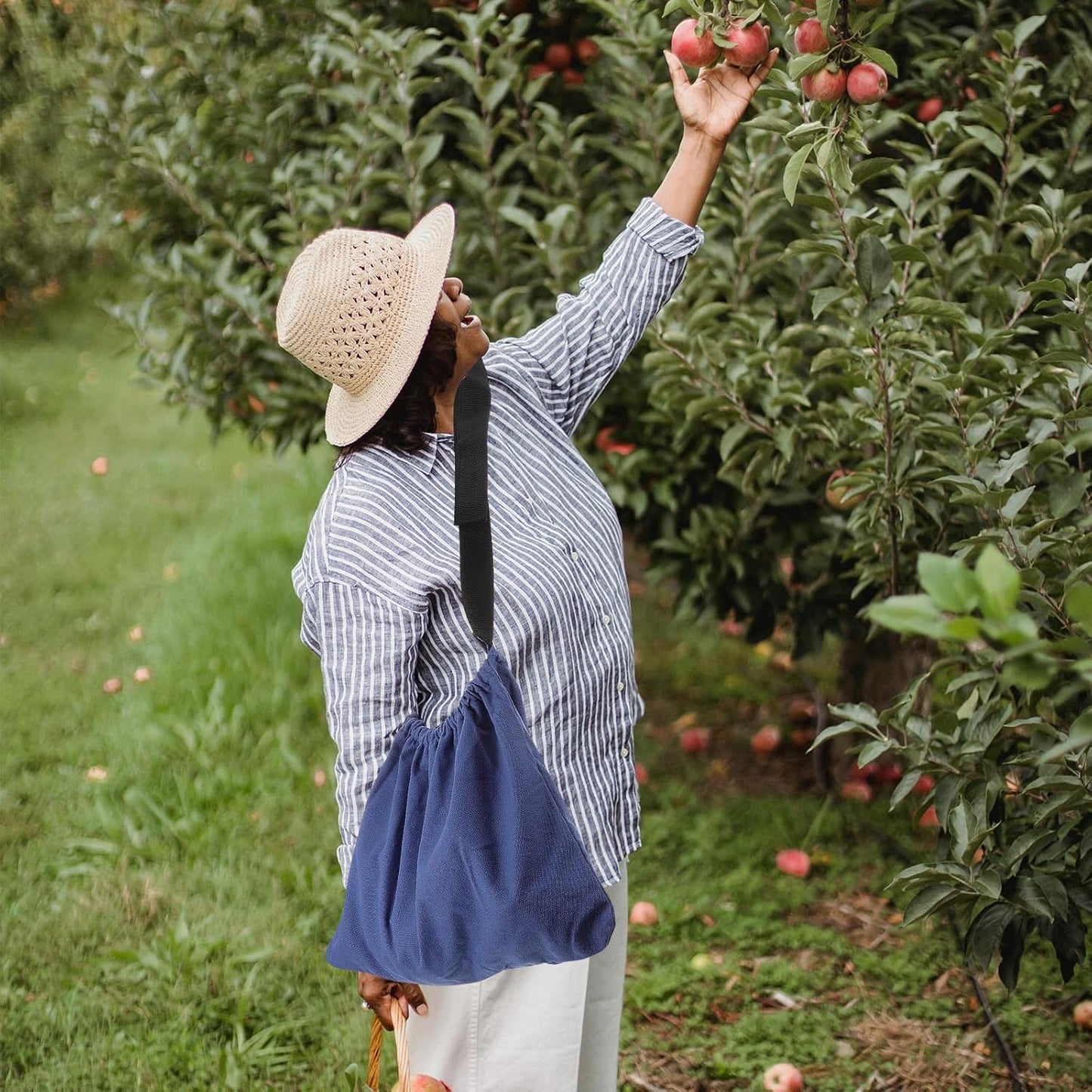 Milisten Gardening Fruit Picking Apron Bag with Waist Strap, Outdoor B