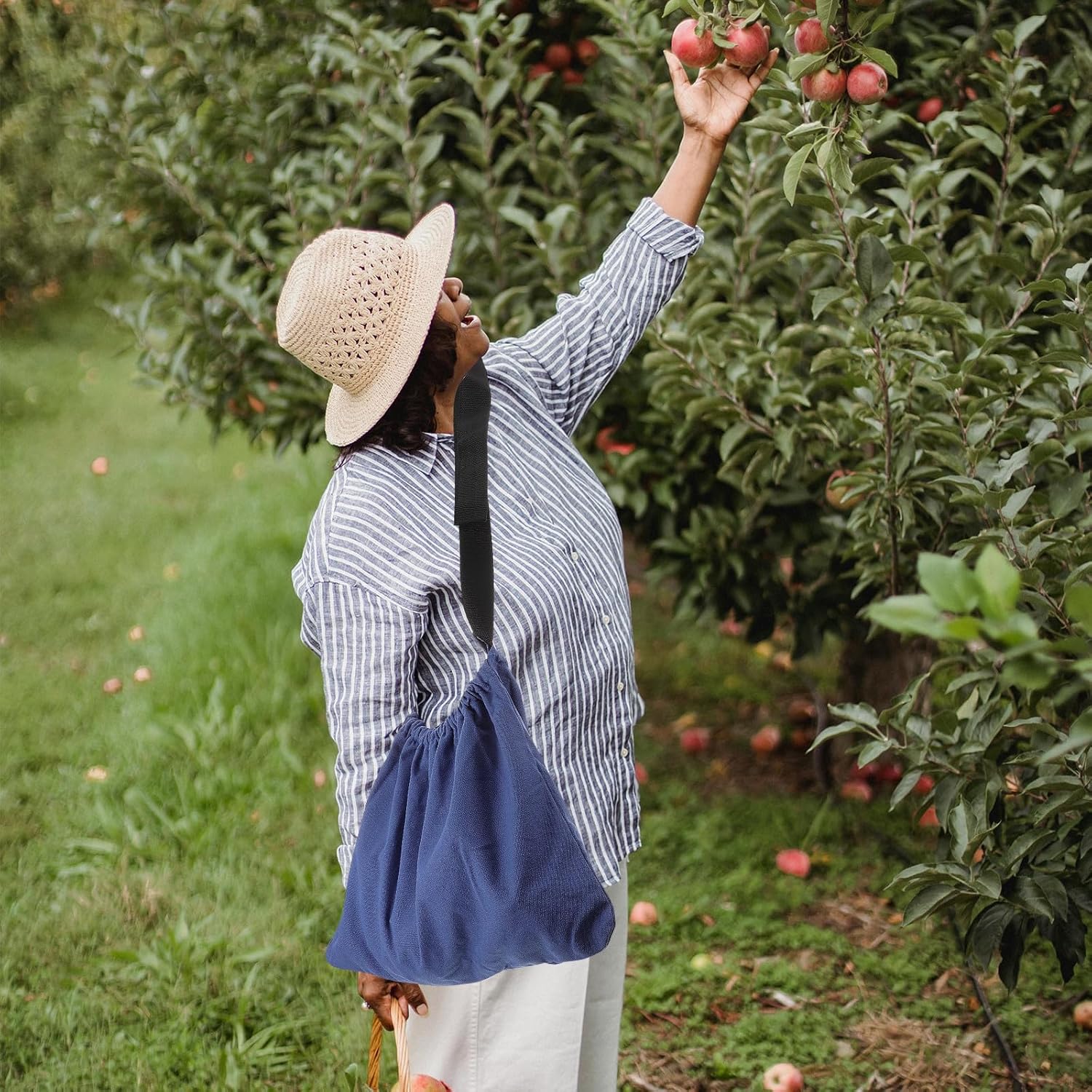 Milisten Gardening Fruit Picking Apron Bag with Waist Strap, Outdoor B