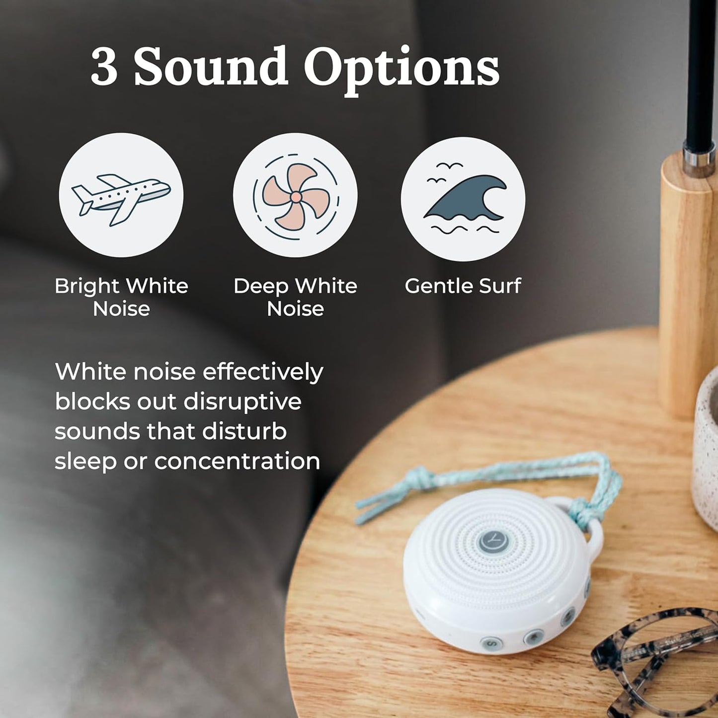 Yogasleep Rohm Portable White Noise Sound Machine, 3 Soothing Natural Sounds with Volume Control, Sleep Therapy For Adults, Kids & Baby, Noise Cancelling for Office Privacy & Meditation, Registry Gift