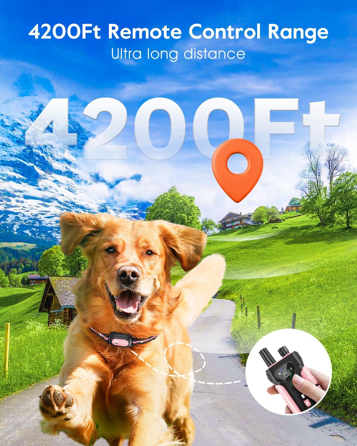 SLOPEHILL Dog Shock Collar,4200FT Dog Training Collar with Remote,IPX8